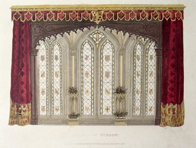A Set of Continued French Drapery Window Curtains, Plate 33 from Ackermann